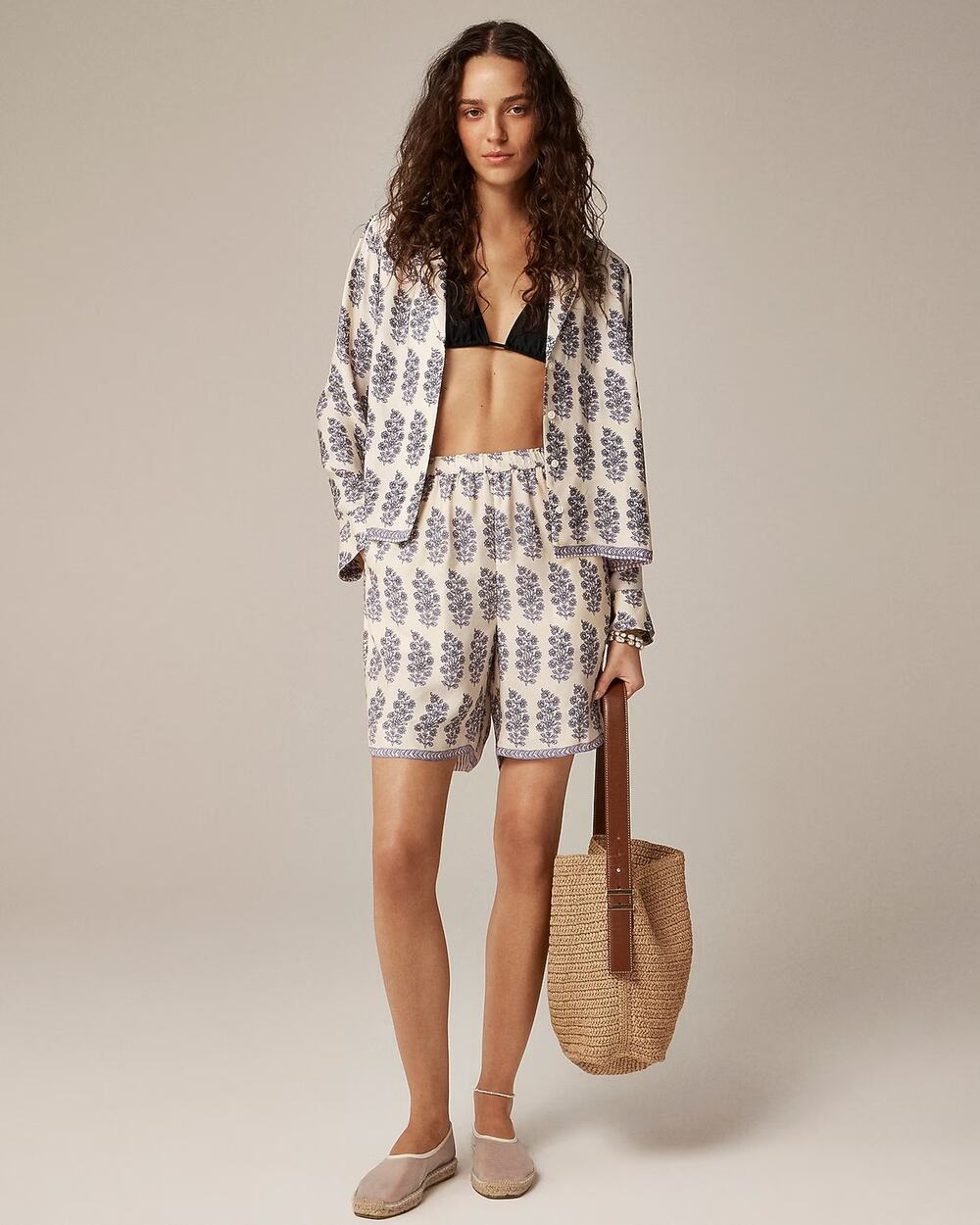 J. Crew Stratus Short in Blooming Lilac Block Print